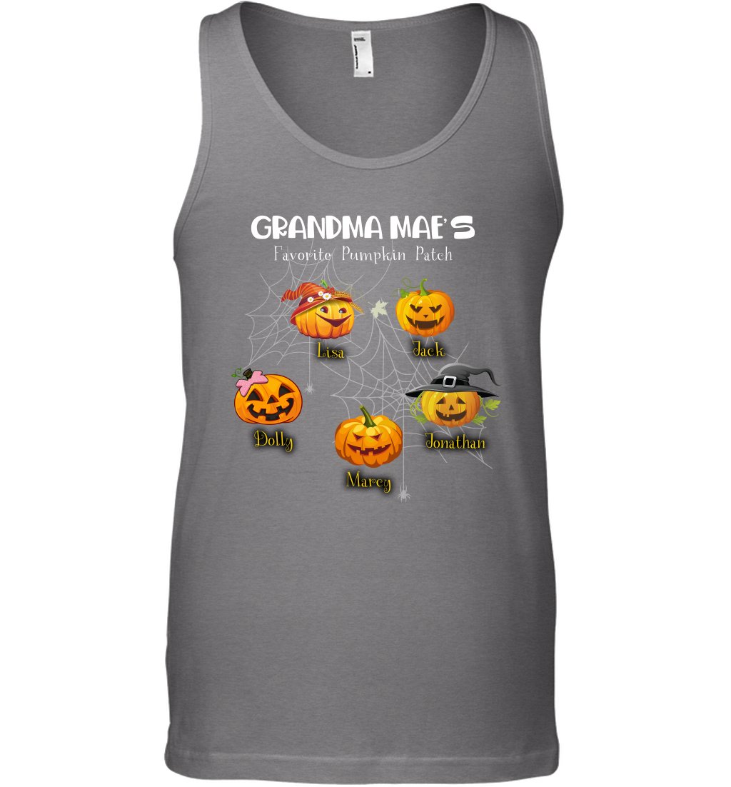 Grandma mae's favorite pumpkin patch Halloween Custom Tank Top Tank Top Graphite Heather