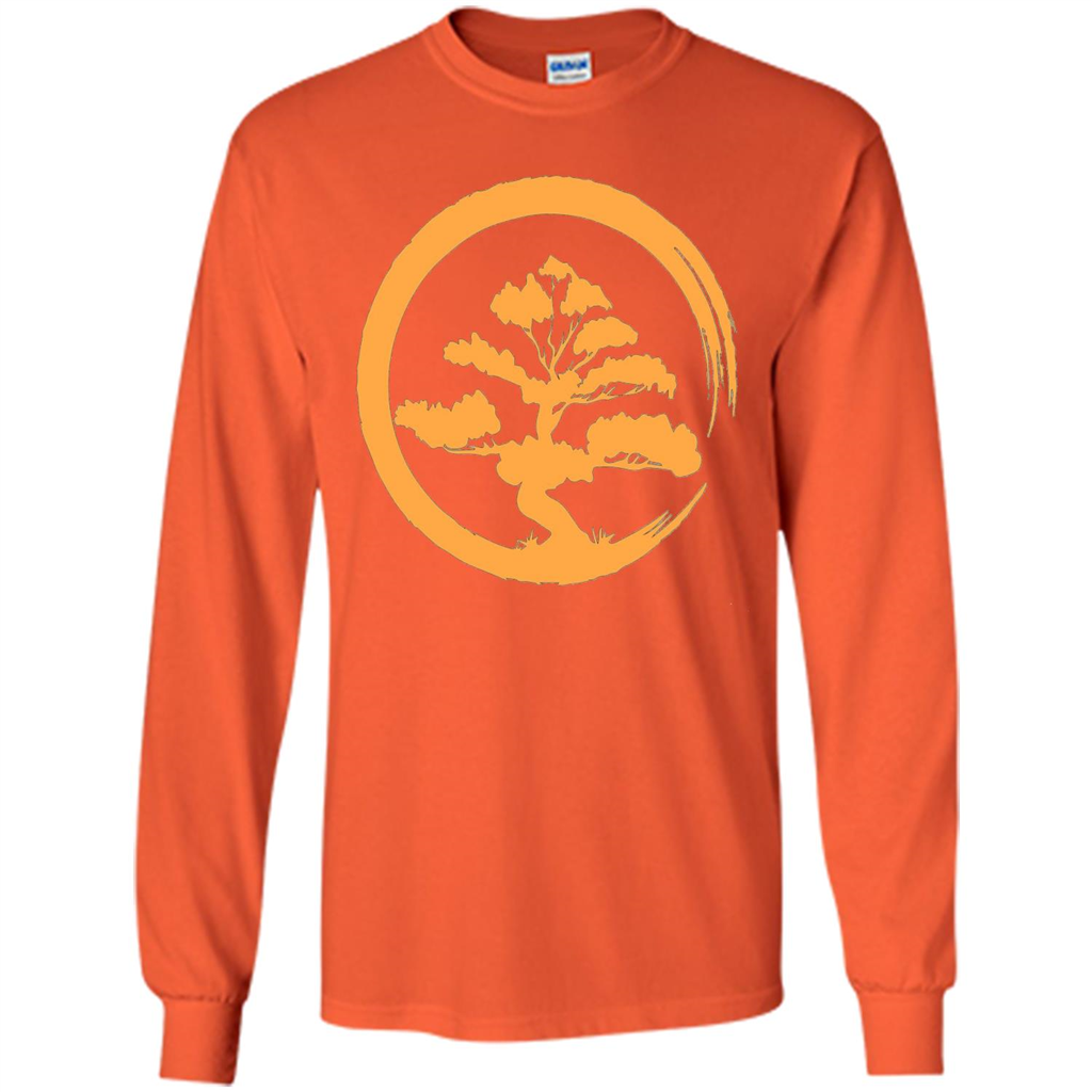 Bonsai Tree Japanese Zen Artist T-shirt Orange