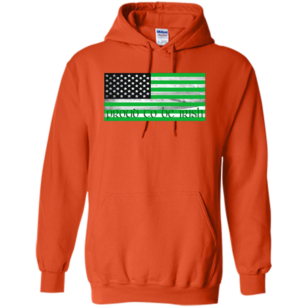 Proud To Be Irish T-shirt USA Flag Patriot Orange