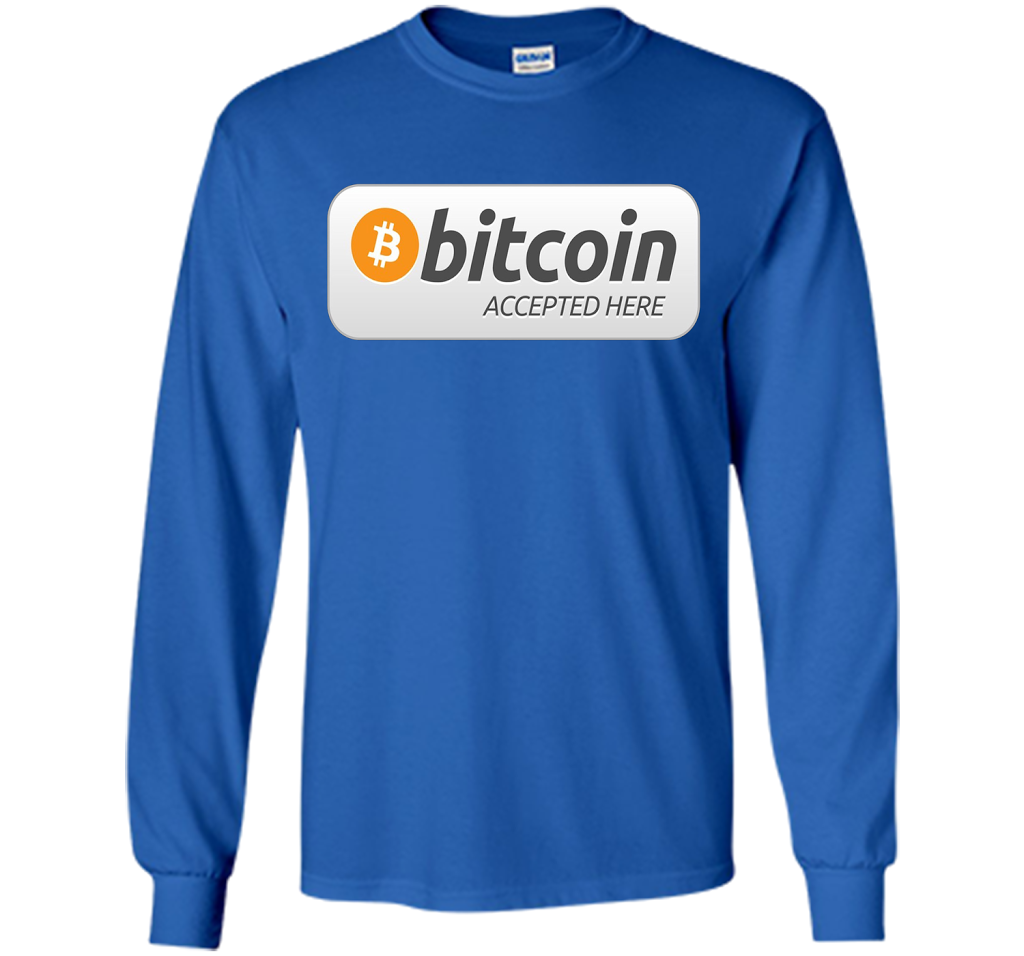Bitcoin Accepted Here BTC Cryptocurrency T-shirt Royal