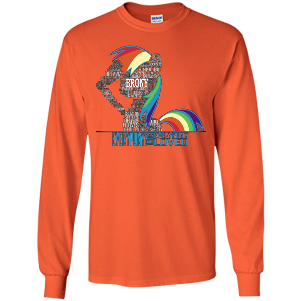 Brony Everypony Time Everypony Loved T-shirt Orange