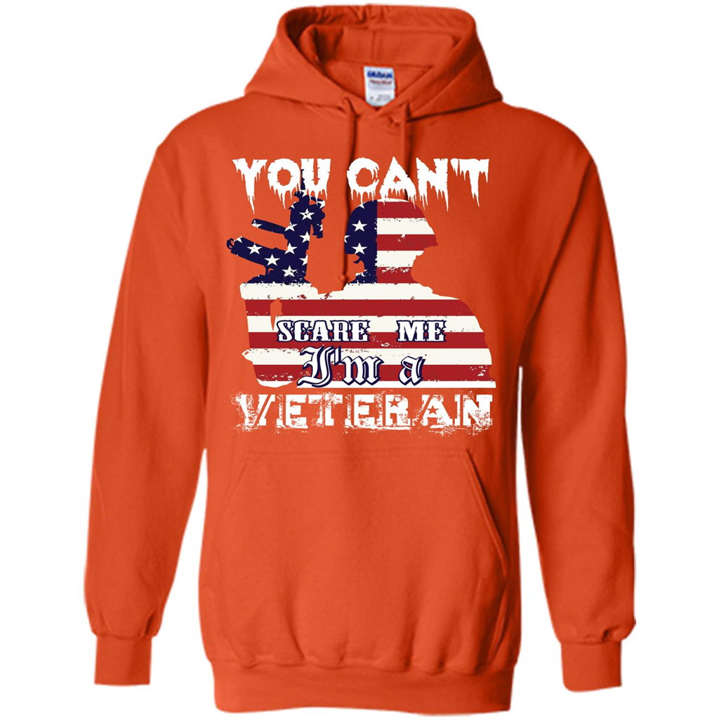 Military T-shirt You Can't Scare Me I'm A Veteran Orange