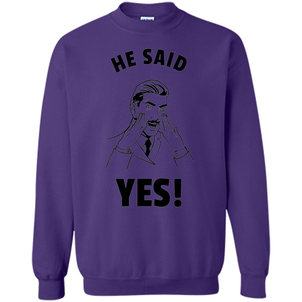 He Said Yes Funny Bachelor Party Grooms Engagement T-shirt Orange