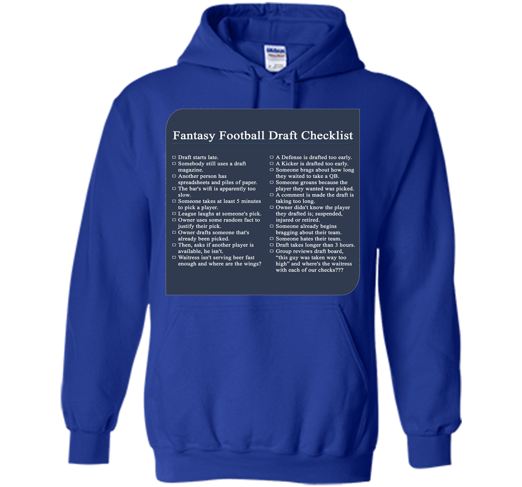 Fantasy Football Draft Checklist T-shirt