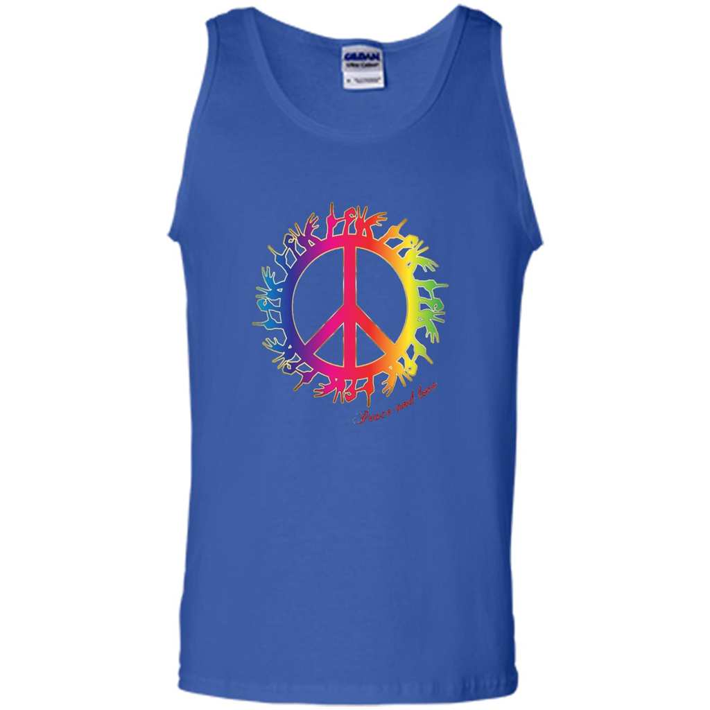 Peace and Love American Sign Language ASL T-shirt Royal