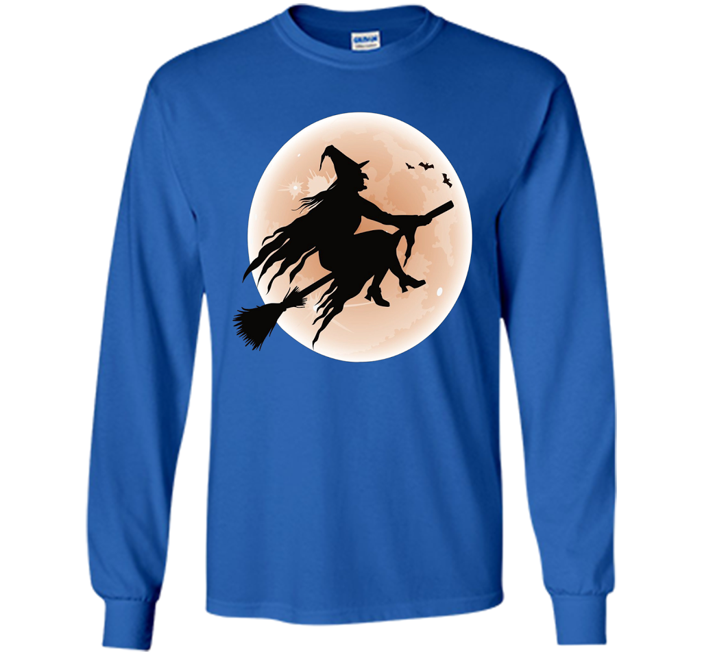 Halloween Full Moon Witch T-Shirt shirt Royal