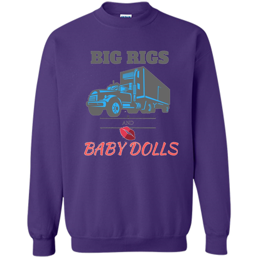 Trucker T-shirt Big Rigs And Baby Dolls Orange