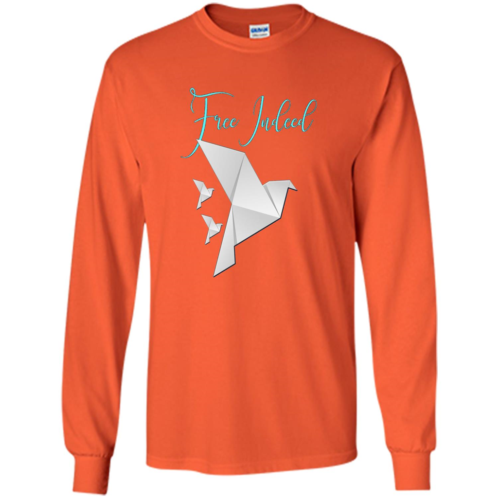 Free Indeed Origami Bird T-shirt Christian T-shirt Orange