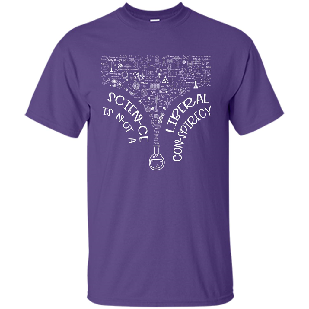 Science Lover T-shirt Science Is Not A Liberal Conspiracy Purple