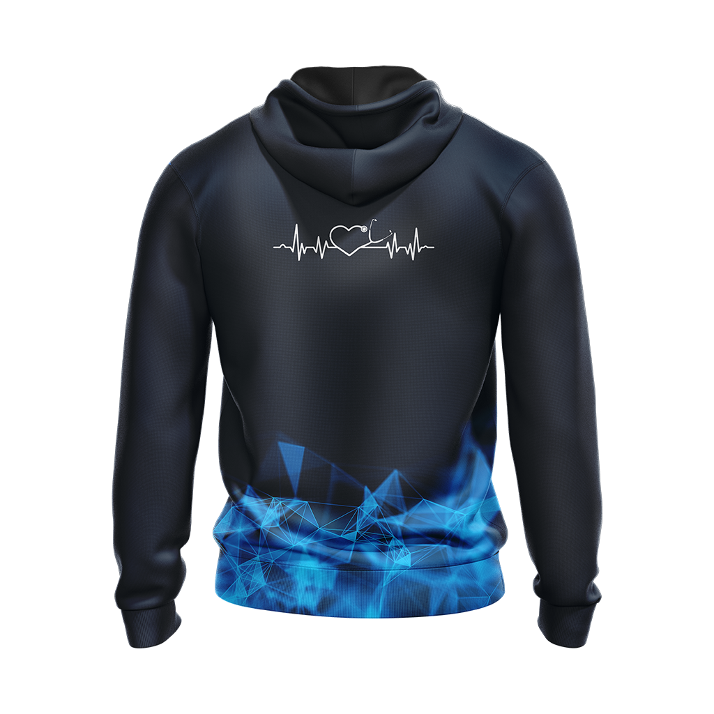 Nursing In My Veins Jesus In My Heart Unisex Zip Up Hoodie