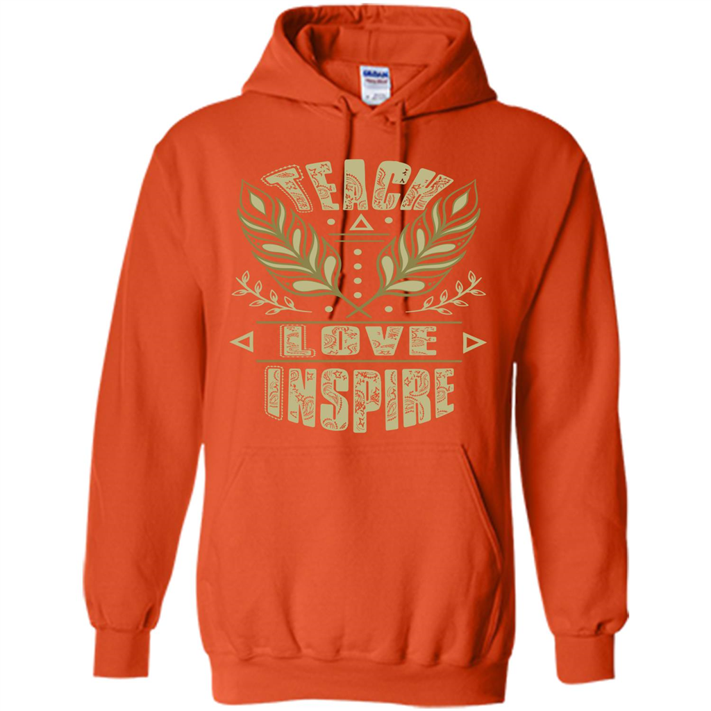 Teacher T-shirt Teach Love Inspire T-shirt Orange