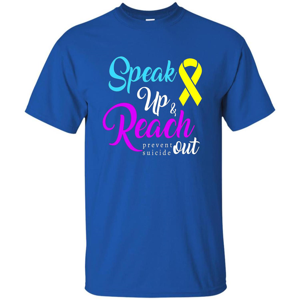 Speak Up and Reach Out Prevent Suicide Awareness T-shirt Royal