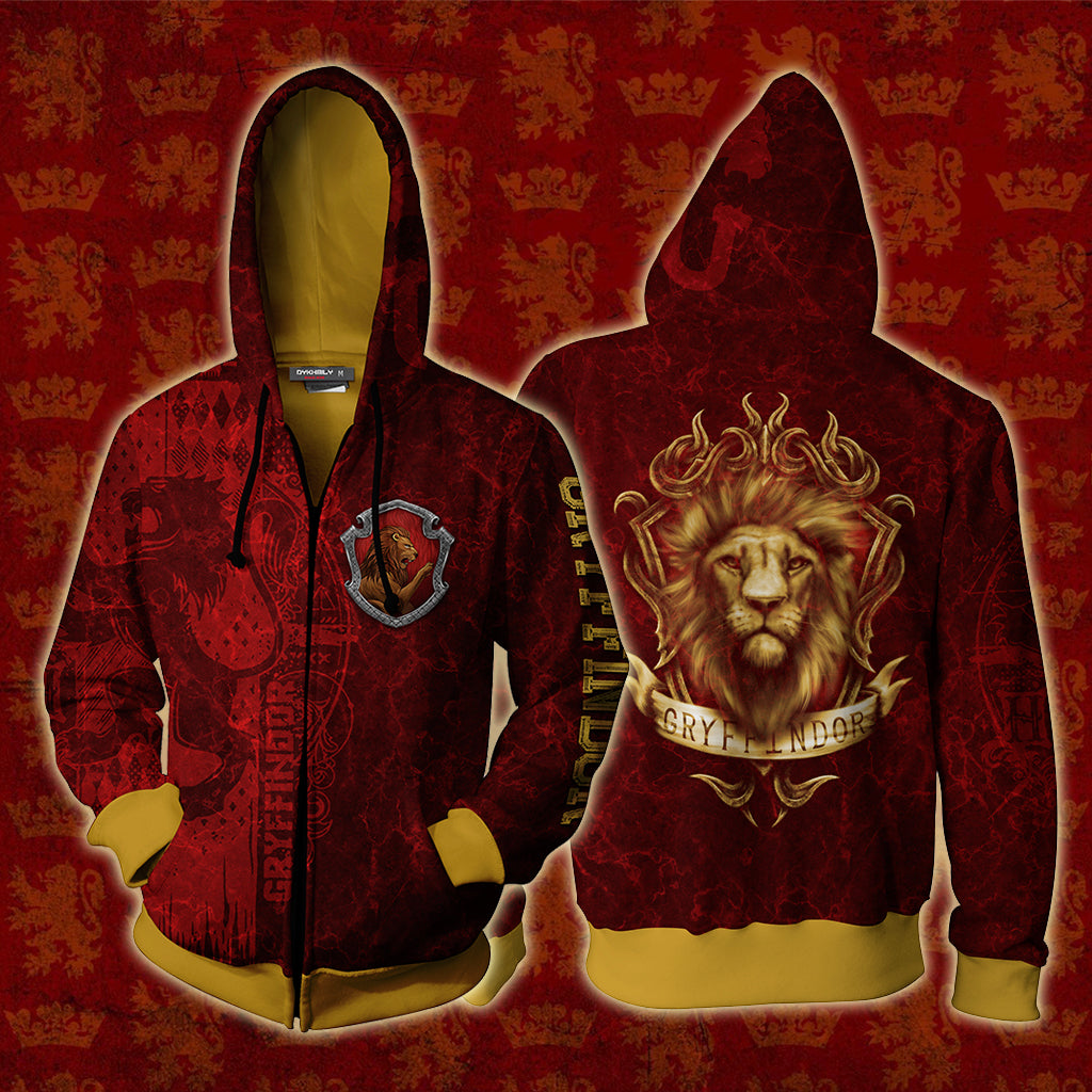 The Brave Gryffindor Harry Potter New Unisex 3D T-shirt Zip Hoodie