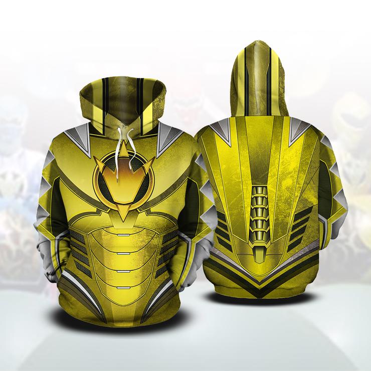 Power Rangers Dino Thunder Cosplay 3D Hoodie Hoodie Gold Ranger