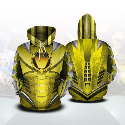Power Rangers Dino Thunder Cosplay 3D Hoodie Hoodie Gold Ranger