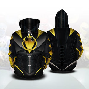 Power Rangers Dino Thunder Cosplay 3D Hoodie S Black Ranger 