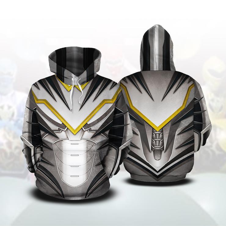 Power Rangers Dino Thunder Cosplay 3D Hoodie Hoodie White Ranger
