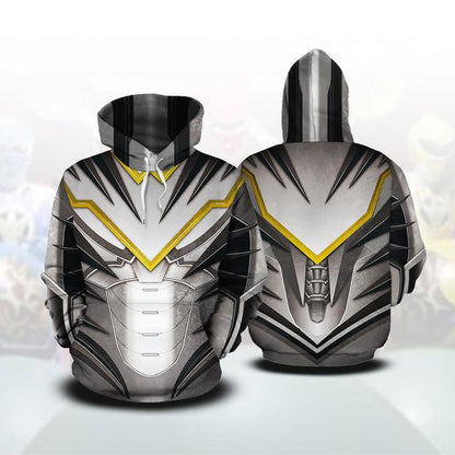 Power Rangers Dino Thunder Cosplay 3D Hoodie Hoodie White Ranger