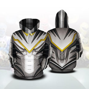 Power Rangers Dino Thunder Cosplay 3D Hoodie S White Ranger 