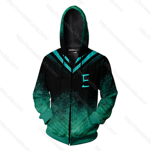 RWBY Emerald Sustrai Symbol Zip Up Hoodie   