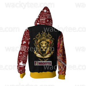 Gryffindor House Courage And Bravery Harry Potter Zip Up Hoodie