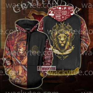 Gryffindor House Courage And Bravery Harry Potter 3D Hoodie