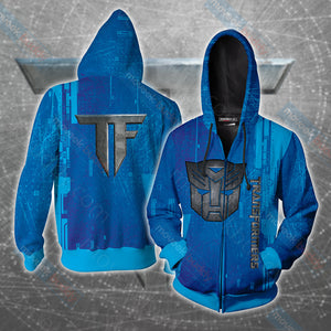 Transformers Autobot Unisex 3D T-shirt Zip Hoodie XS 