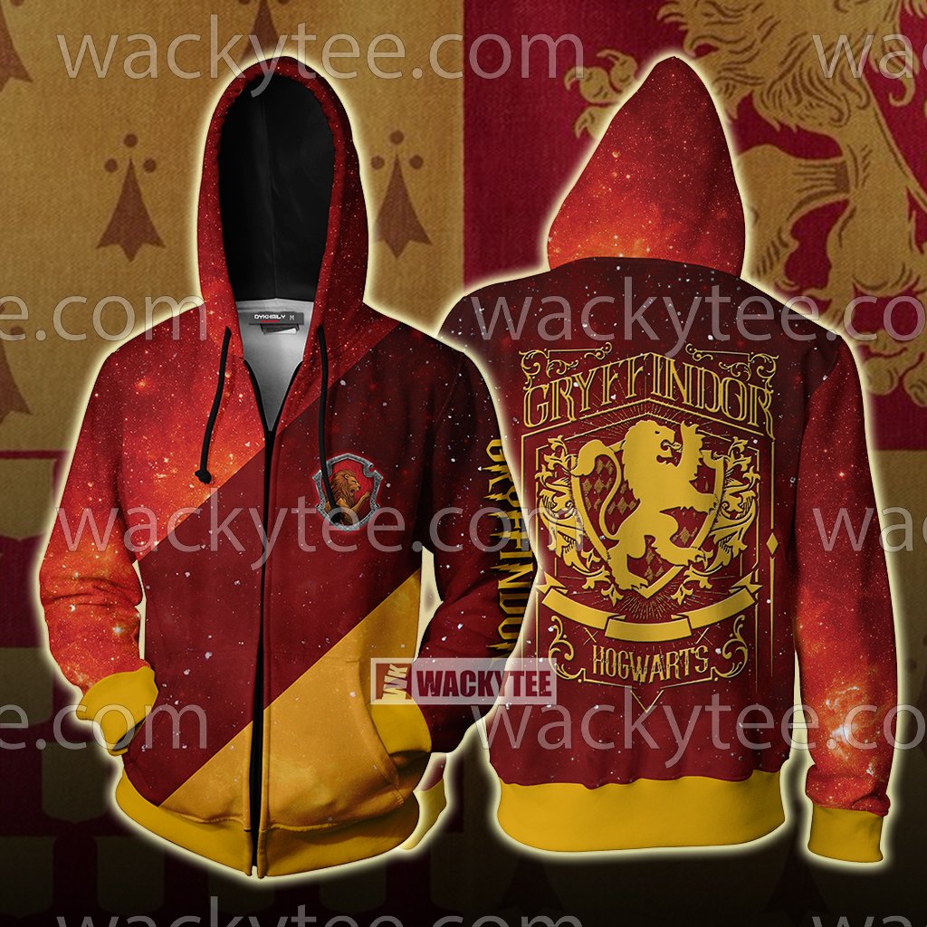 Gryffindor House Hogwarts Harry Potter New Unisex 3D T-shirt Zip Hoodie S