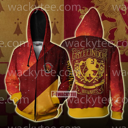 Gryffindor House Hogwarts Harry Potter New Unisex 3D T-shirt Zip Hoodie S