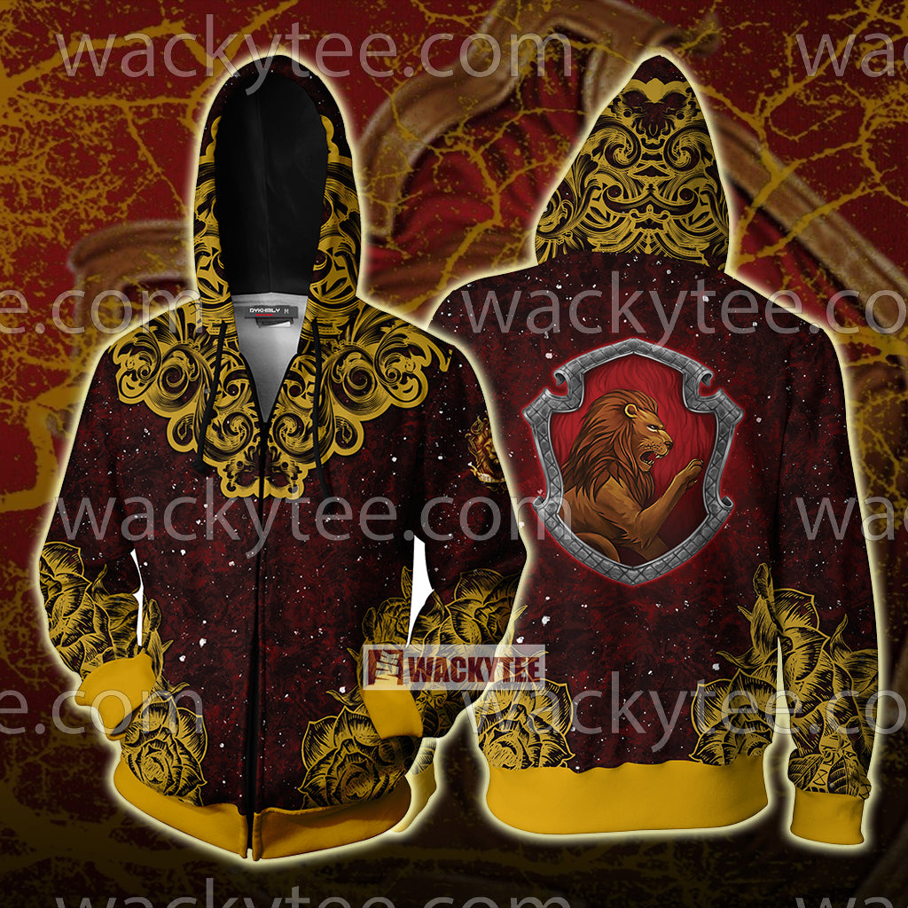 Gryffindor House Hogwarts Harry Potter New Collection 3D T-shirt Zip Hoodie