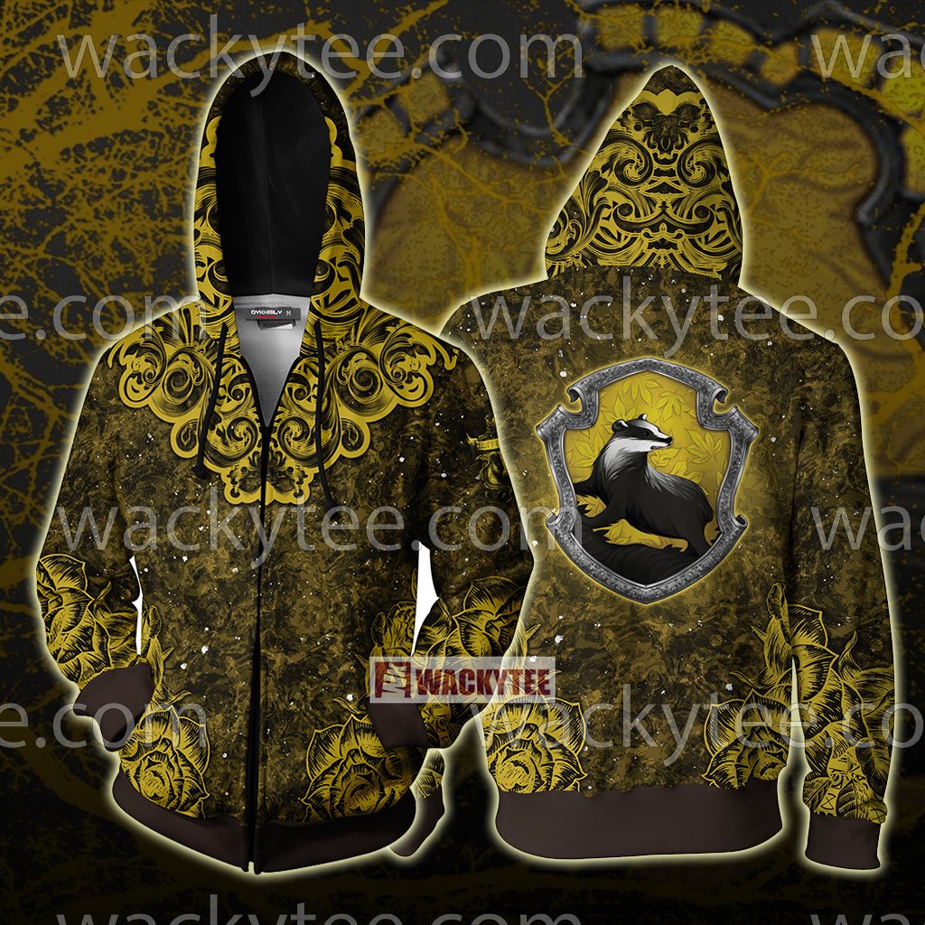 Hufflepuff House Hogwarts Harry Potter New Collection Zip Up Hoodie S