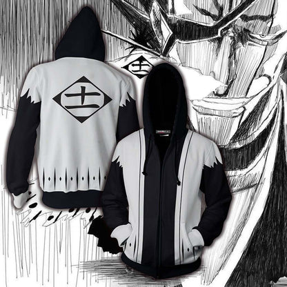 Bleach Kenpachi Zaraki 11th Division Cosplay Zip Up Hoodie Jacket Version 1