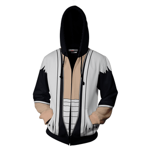 Bleach Kenpachi Zaraki 11th Division Cosplay Zip Up Hoodie Jacket   