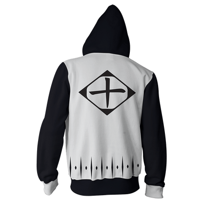 Bleach Toshiro Hitsugaya 10th Division Cosplay Zip Up Hoodie Jacket