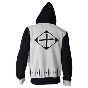 Bleach Toshiro Hitsugaya 10th Division Cosplay Zip Up Hoodie Jacket   