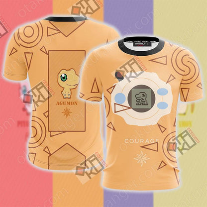 Digimon The Crest Of Courage Agumon Unisex 3D T-shirt