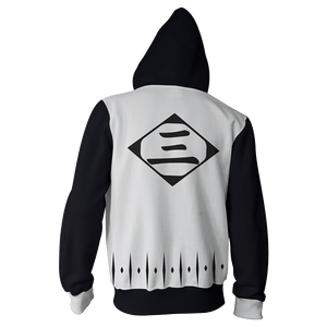 Bleach Gin Ichimaru 3rd Division Cosplay Zip Up Hoodie Jacket   