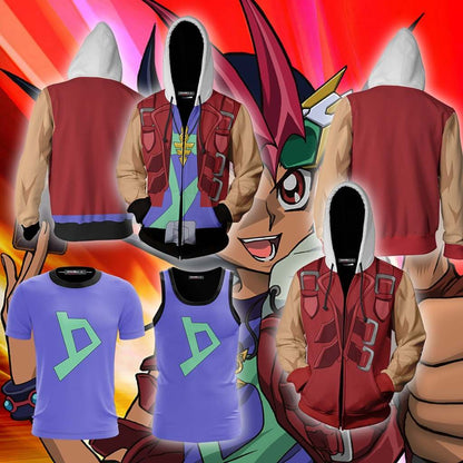 Yu-Gi-Oh! Zexal Tsukumo Yuma Cosplay Zip Up Hoodie Jacket