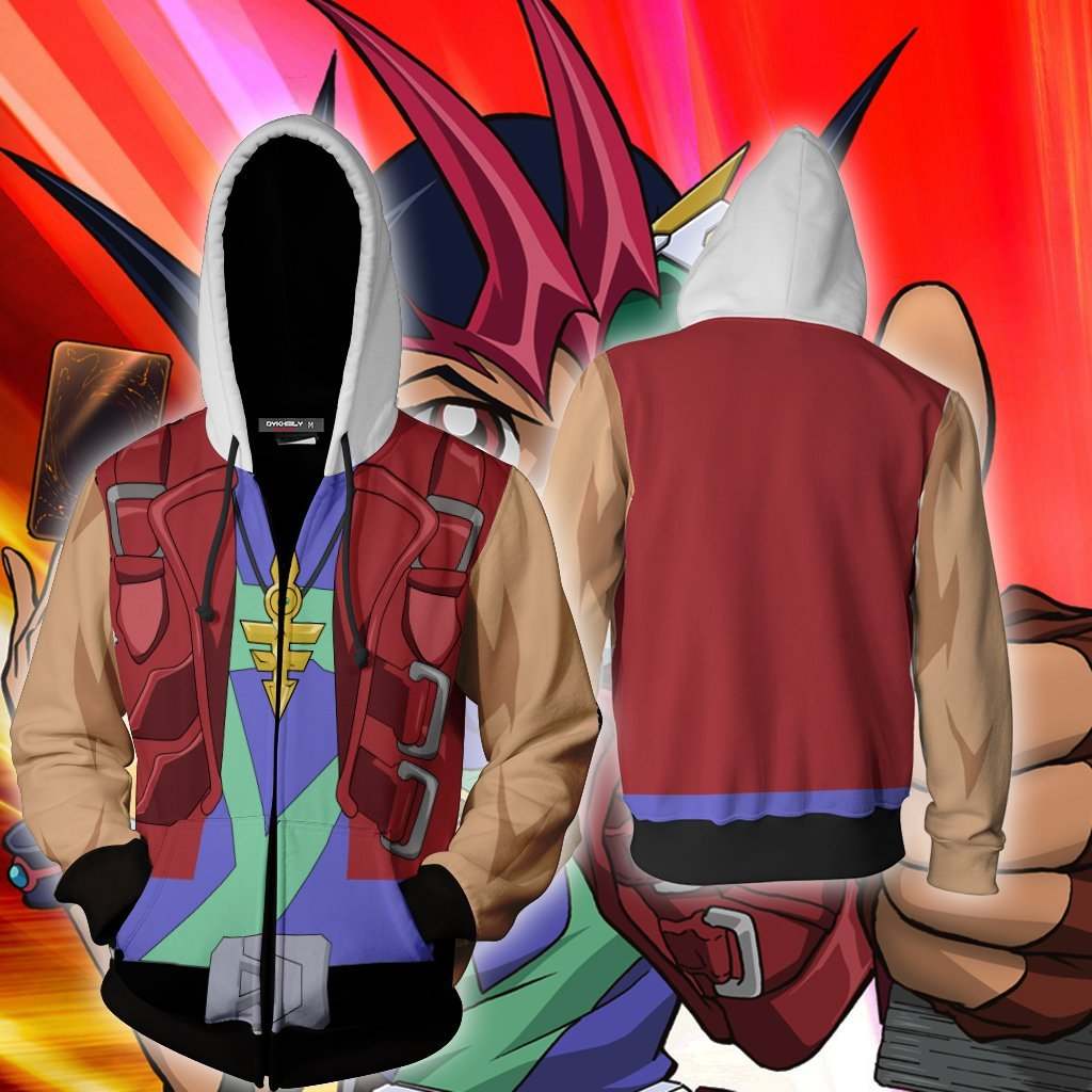 Yu-Gi-Oh! Zexal Tsukumo Yuma Cosplay Zip Up Hoodie Jacket - WackyTee