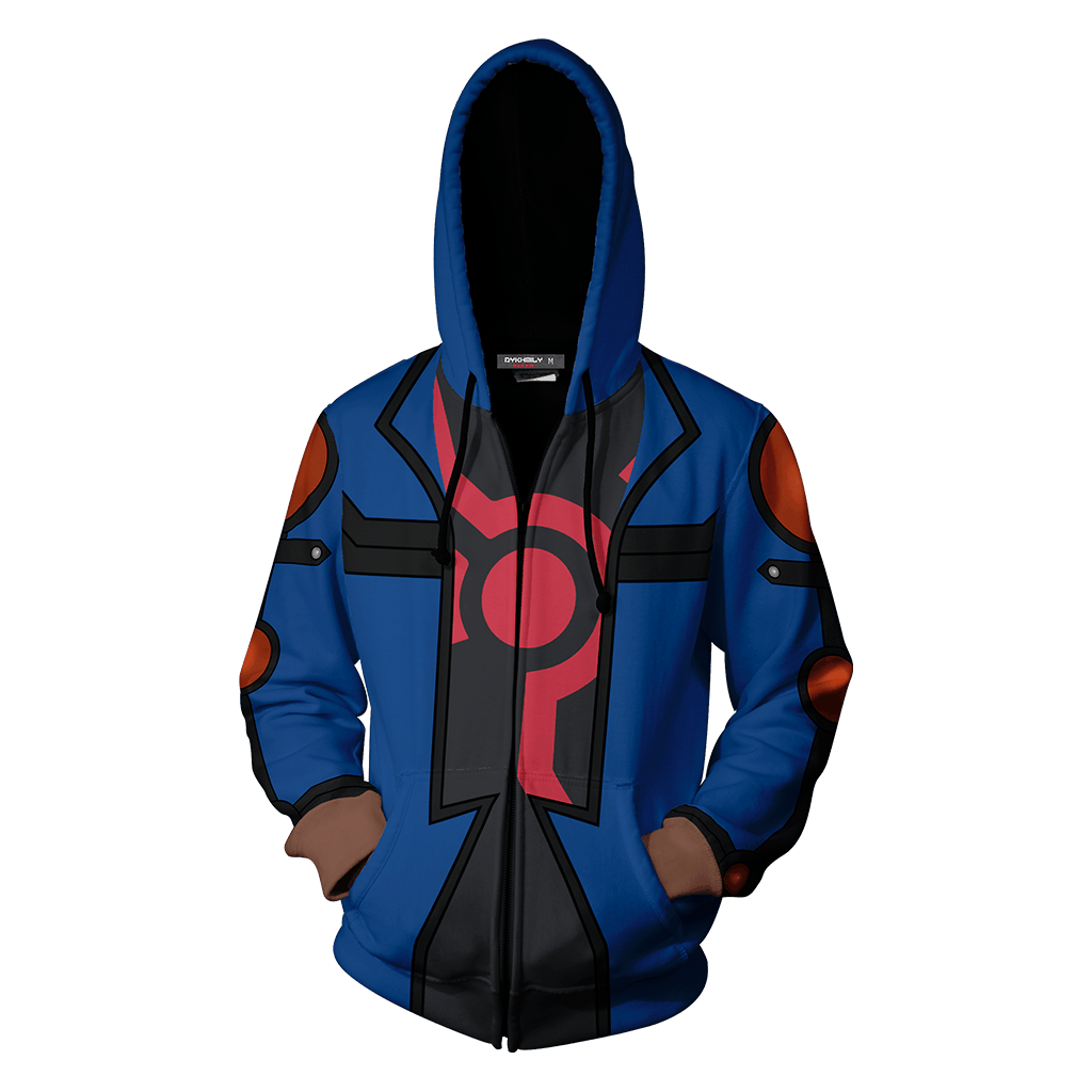 Yu-Gi-Oh! Fudo Yusei Cosplay Zip Up Hoodie Jacket   