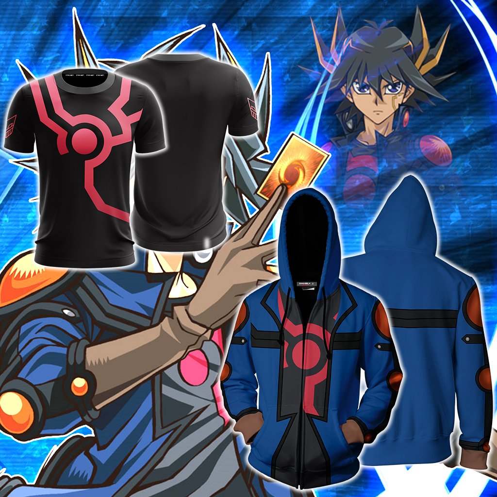 Yu-Gi-Oh! Fudo Yusei Cosplay Zip Up Hoodie Jacket   