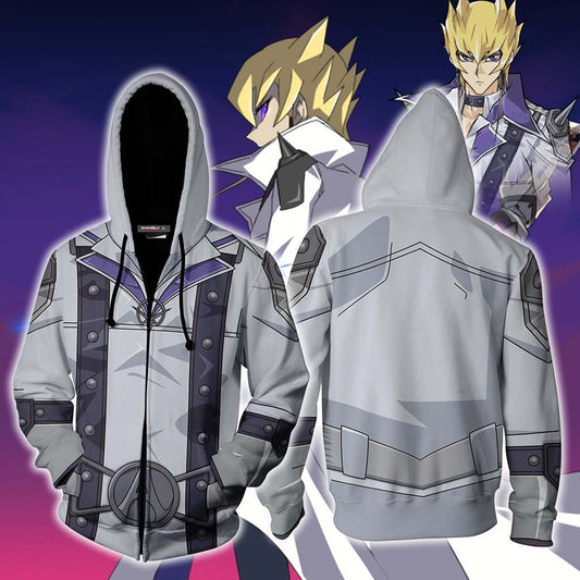 Yu-Gi-Oh! Jack Atlas Cosplay Zip Up Hoodie Jacket XS  