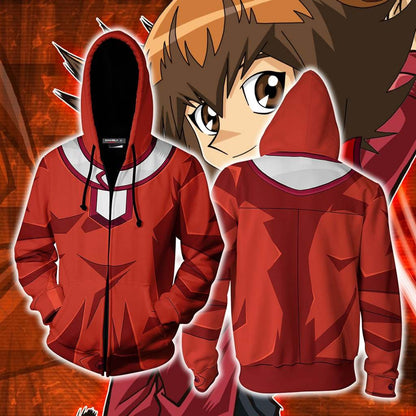 Yu-Gi-Oh! Jaden Yuki Cosplay Zip Up Hoodie Jacket Version 1