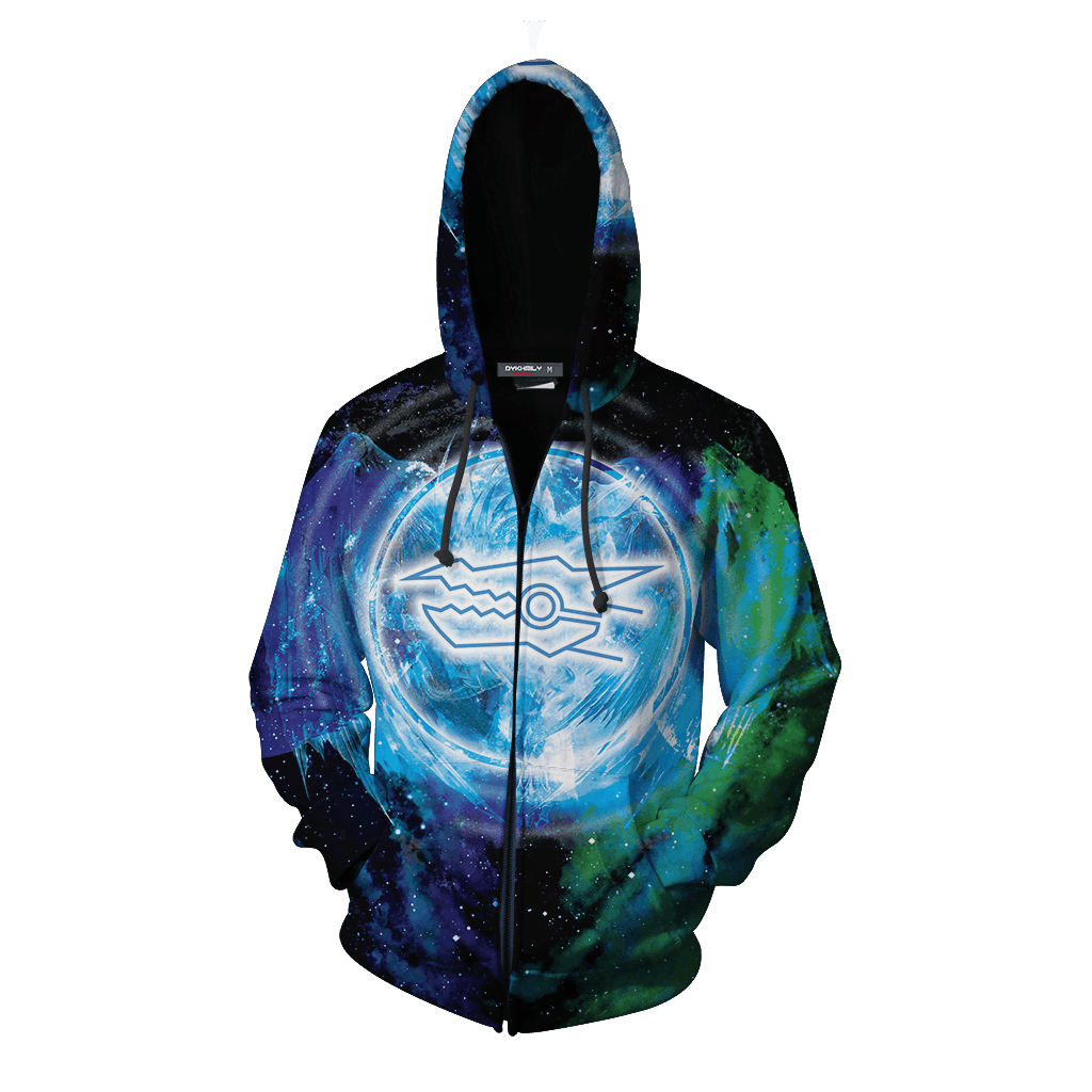 Yu-Gi-Oh! Stardust Dragon Head Signer Mark Zip Up Hoodie   