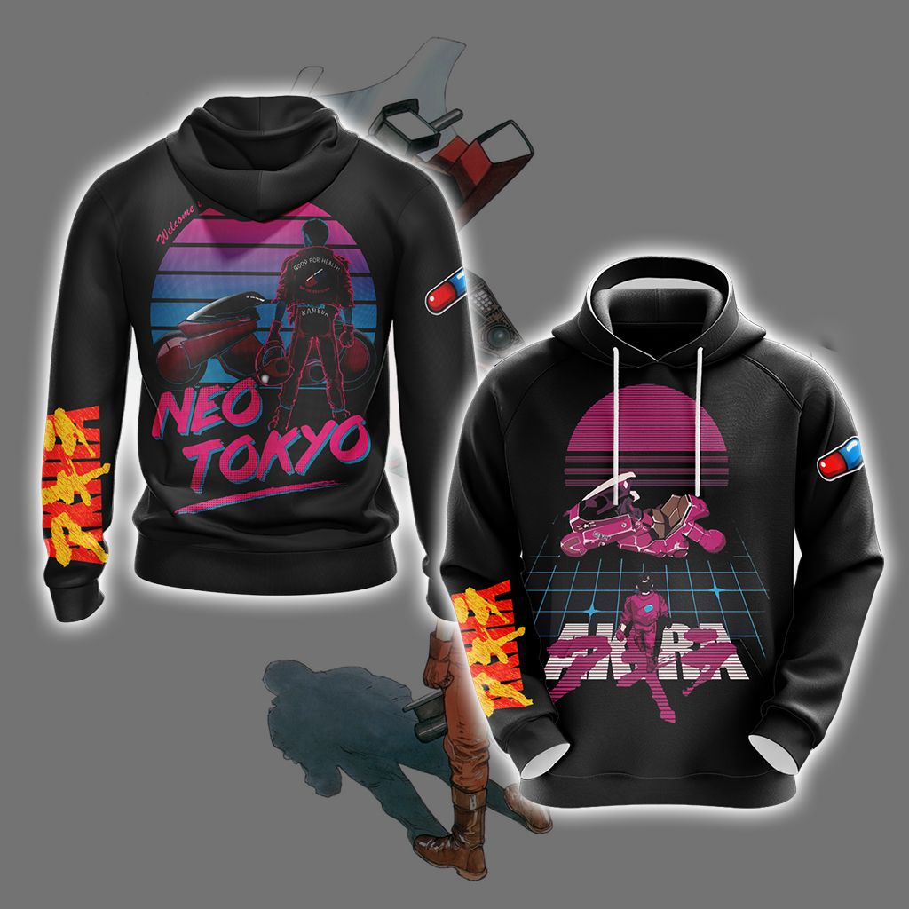 Akira Neon Tokyo Unisex 3D T-shirt Hoodie