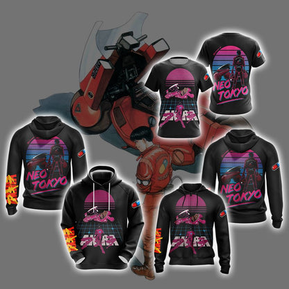 Akira Neon Tokyo Unisex 3D T-shirt