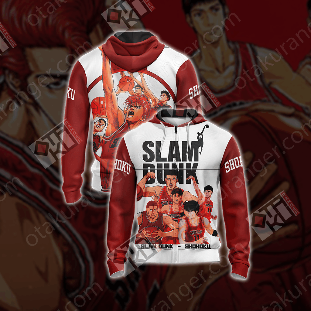 Slam Dunk Unisex 3D T-shirt Zip Hoodie