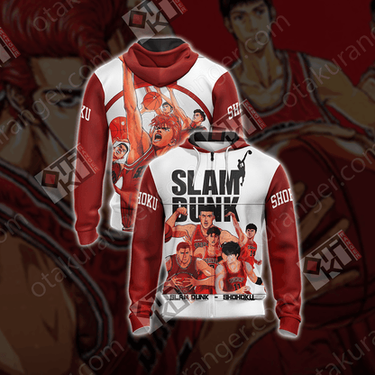 Slam Dunk Unisex 3D T-shirt Zip Hoodie