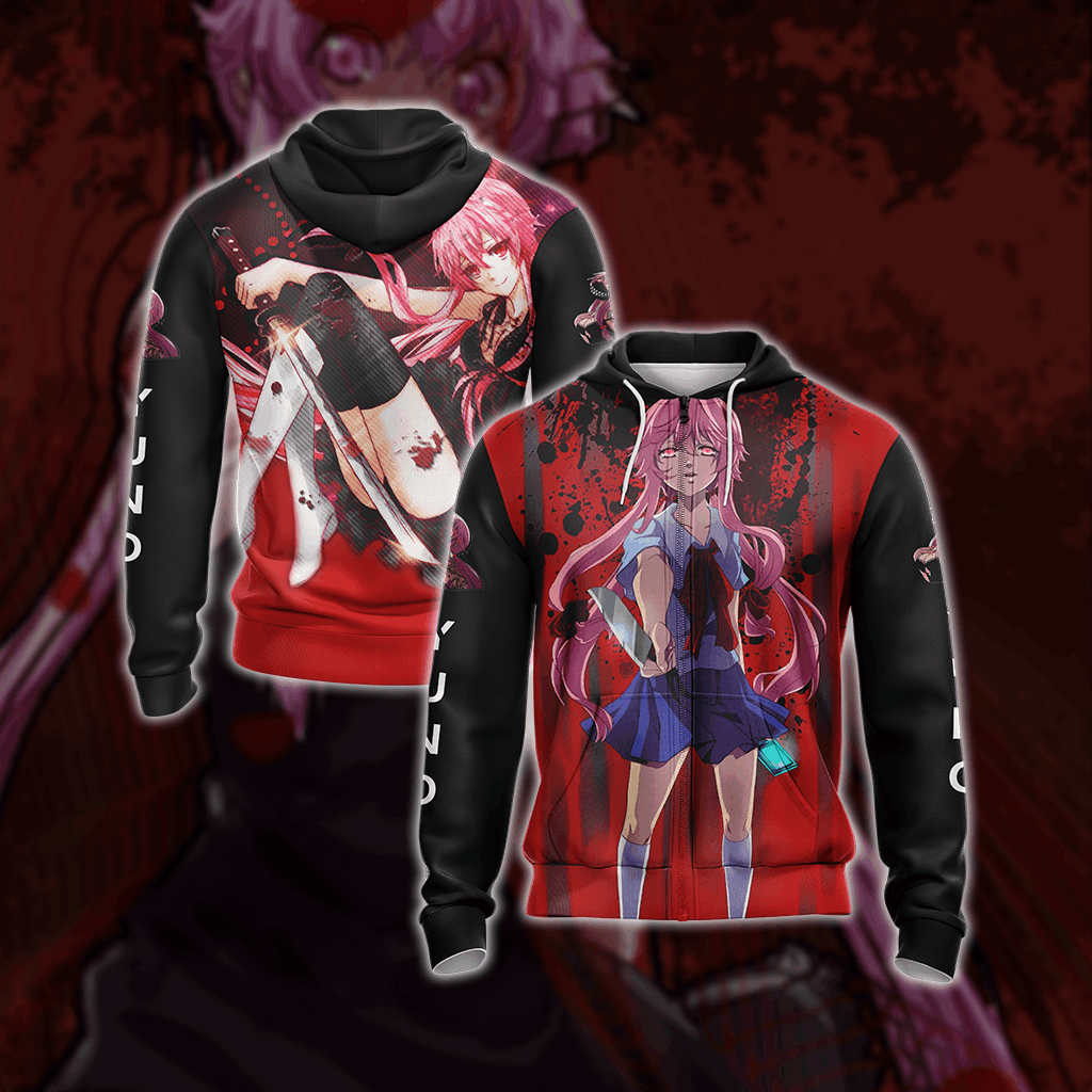 Future Diary Yuno Gasari Unisex 3D T-shirt Zip Hoodie