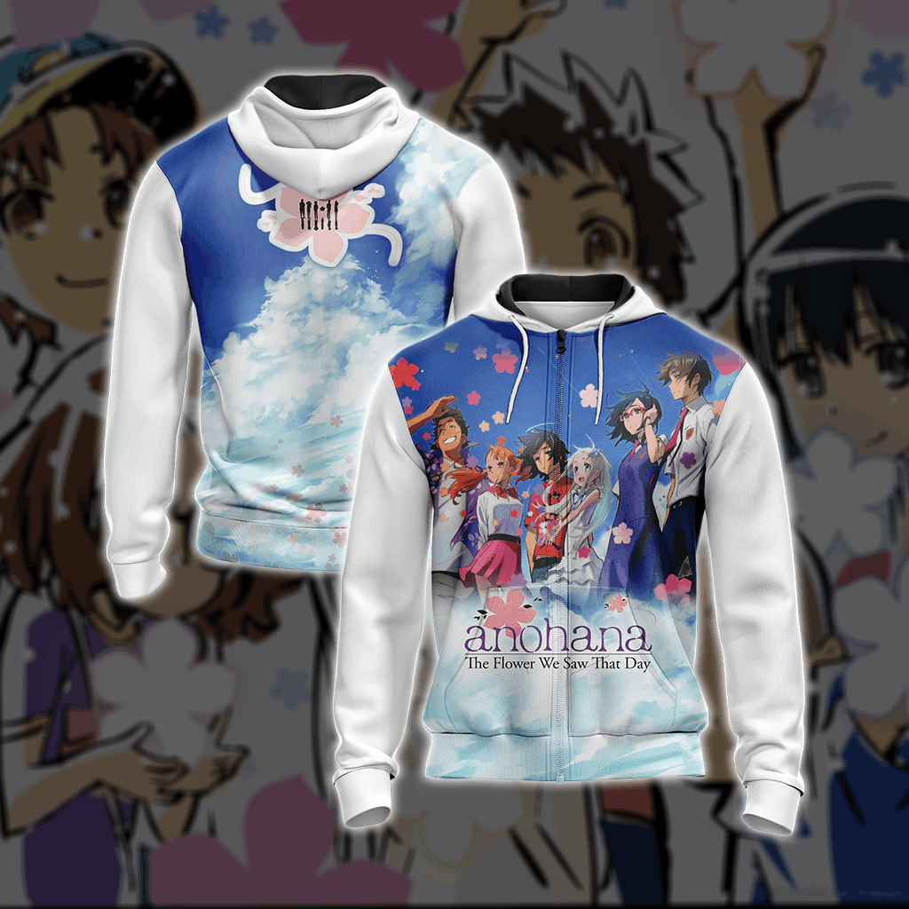 Anohana: The Flower We Saw That Day Unisex 3D T-shirt Zip Hoodie